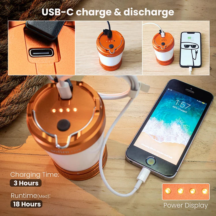 Sofirn LT1S usbc lanterns 3 different led colours battery inc - Black