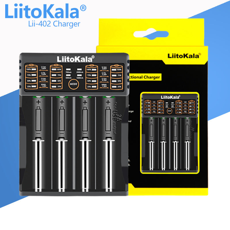 LiitoKala Lii-402 li-ion / ni-mh/ni-cd 4 bay battery charger