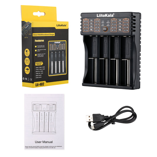 LiitoKala Lii-402 li-ion / ni-mh/ni-cd 4 bay battery charger