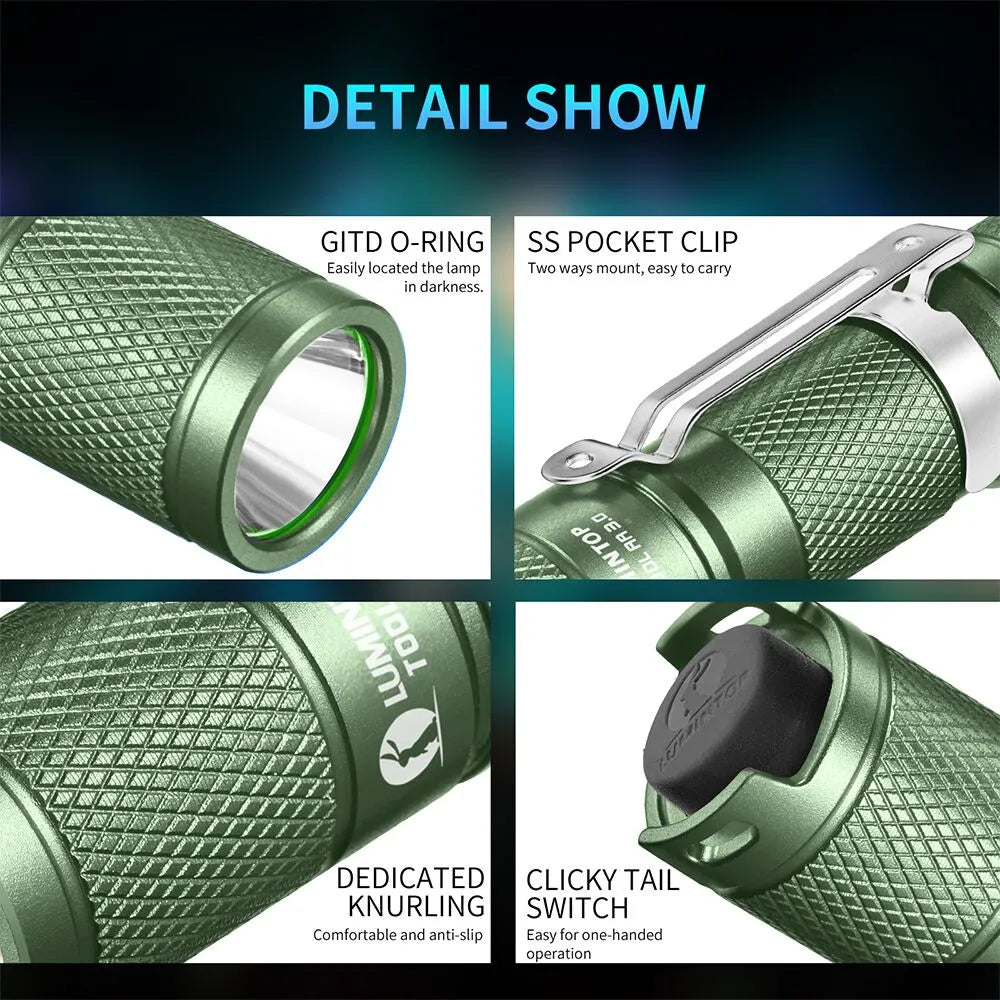 Lumintop Tool AA 3.0 14500/ AA free GITD diffuser(battery not inc) - Choose colour