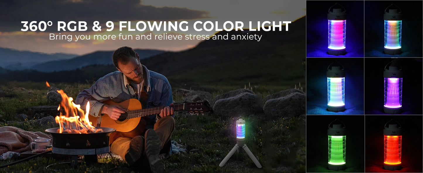 Wurkkos CL01 Camping Light with Adjustable Colour Temperature/Power Bank/RGB Police Modes/Magnet Tail/21700 Battery Replaceable