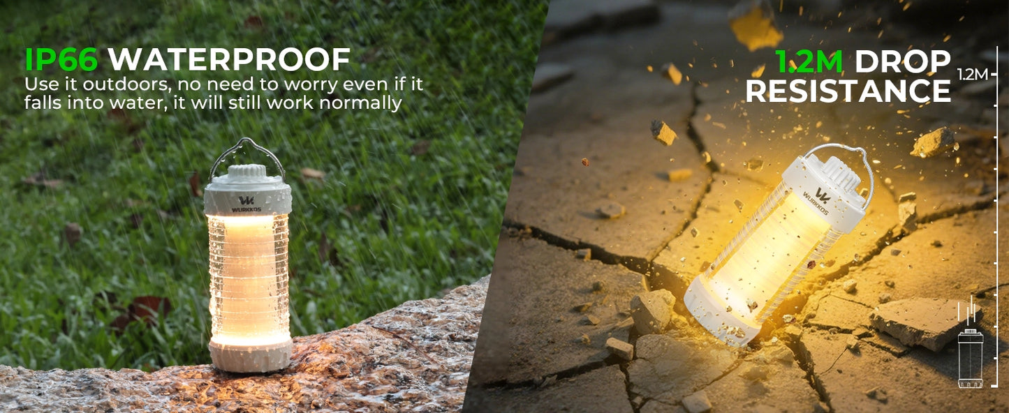 Wurkkos CL01 Camping Light with Adjustable Colour Temperature/Power Bank/RGB Police Modes/Magnet Tail/21700 Battery Replaceable