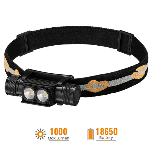 Sofirn H25L 1000lm TN3535 5000k LED head torch usc battery & head strap included