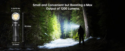Wurkkos HD10 Headlamp 4000k Headlight 1200Lm 3* 95 CRI LEDs + 3* RGB Aux LEDs Anduril 2.0 Battery Included.