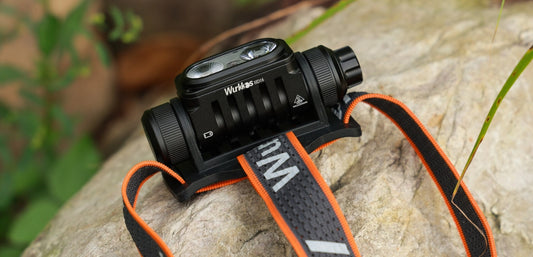 Wurkkos HD16 headlamp max output 2500lumen 297M, Configure spot＆flood＆red light with Convenient rotary switch