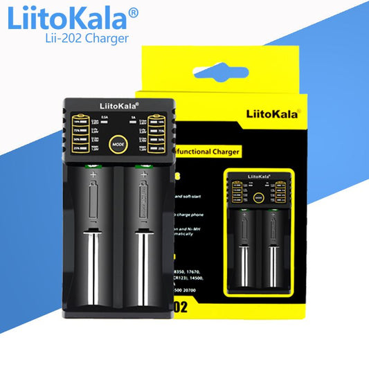 LiitoKala lii-202 dual bay USB-C battery charger