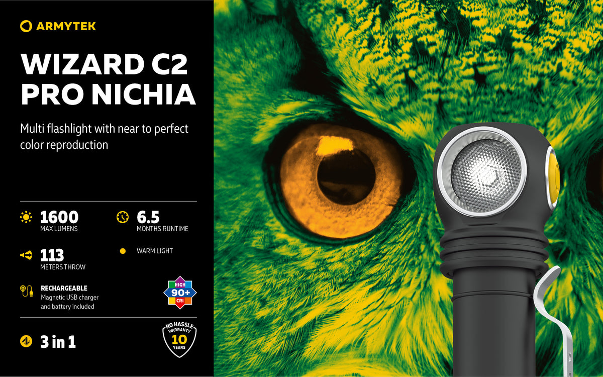 Armytek Wizard C2 Pro Nichia 144a 4500k - 10 year warranty