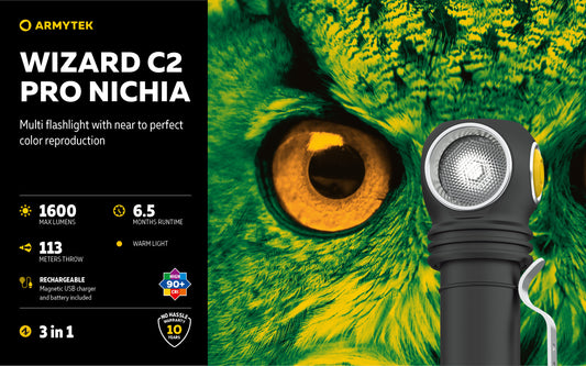 Armytek Wizard C2 Pro Nichia 144a 4500k - 10 year warranty