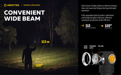 Armytek Wizard C2 Pro Nichia 144a 4500k - 10 year warranty