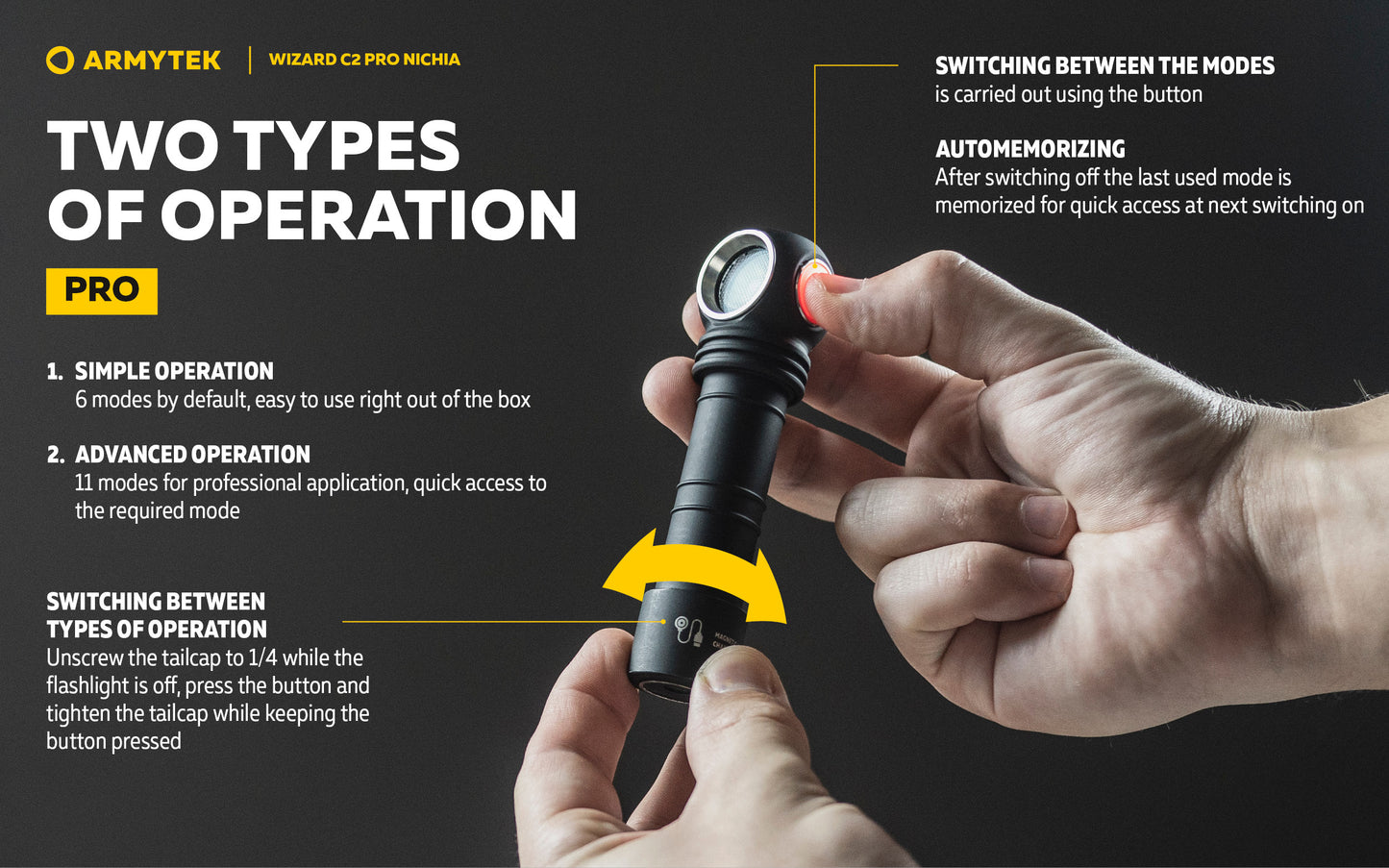 Armytek Wizard C2 Pro Nichia 144a 4500k - 10 year warranty