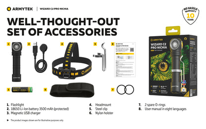 Armytek Wizard C2 Pro Nichia 144a 4500k - 10 year warranty